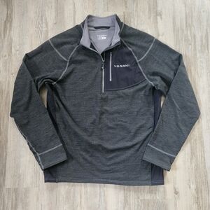 Voormi Men's Charcoal Quarter-Zip Pullover Wool Blend Jacket Outdoor Active